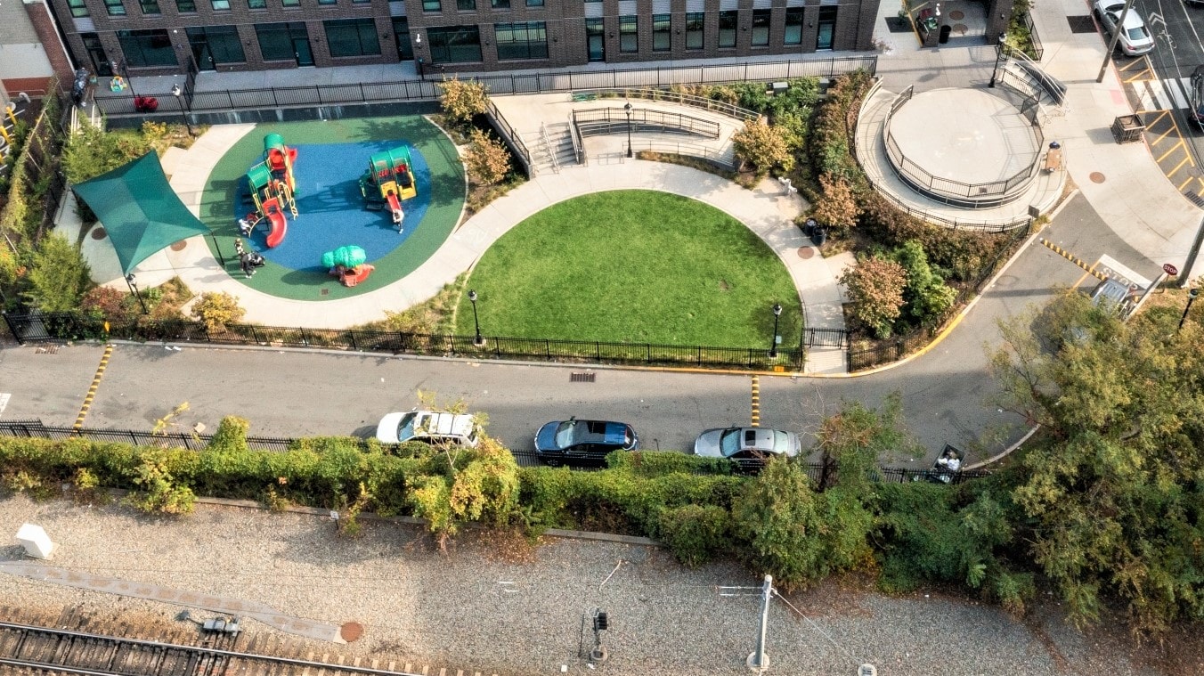 Outdoor playground aerial view